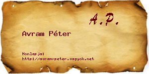 Avram Péter névjegykártya